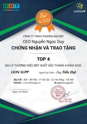 Tóp 4 đại lý thương hiệu xuất sắc BBT