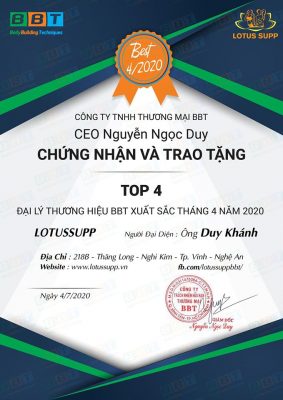 Lotus Supp top 4 đại lý xuất sắc của BBT