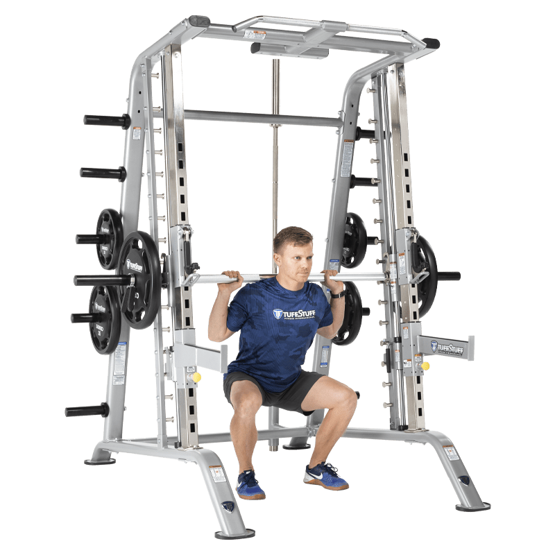 Smith Machine/Half Cage Combo with Safety Stoppers