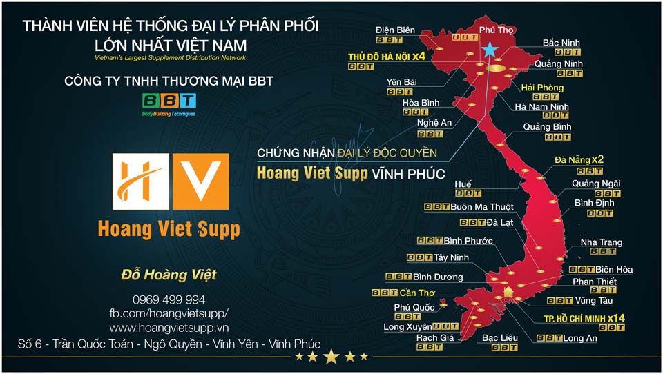 Hoàng Việt Supp đại lý thương hiệu của BBT tại Vĩnh Phúc 