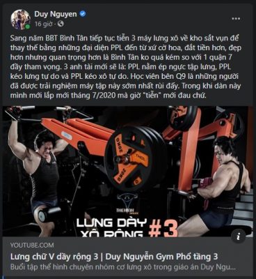 THOL Gym Bình Tân tiễn 3 máy tập lưng - xô